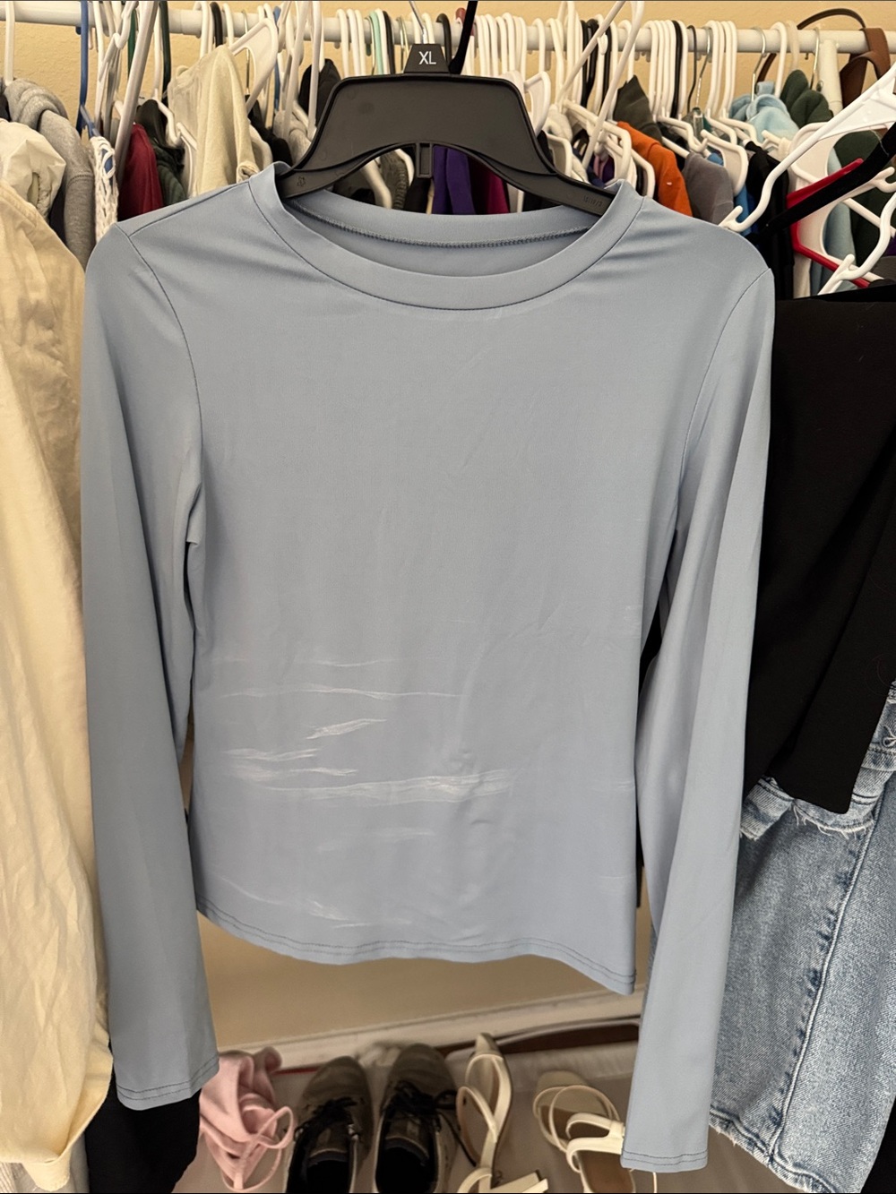A.L.C. Pale Blue Long-Sleeve Crewneck Top
